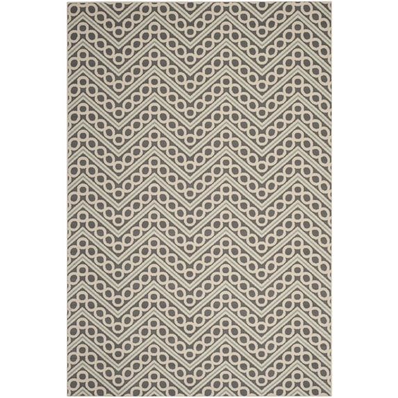 Safavieh Hampton Yvonne Chevron Indoor/Outdoor Area Rug, Dark Gray/Ivory, 8' x 11'