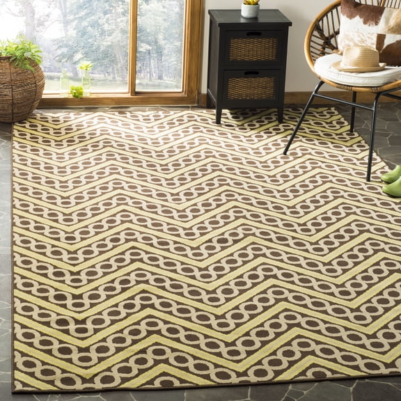 Safavieh Hampton Yvonne Chevron Indoor/Outdoor Area Rug, Brown/Ivory, 2'7" x 5'