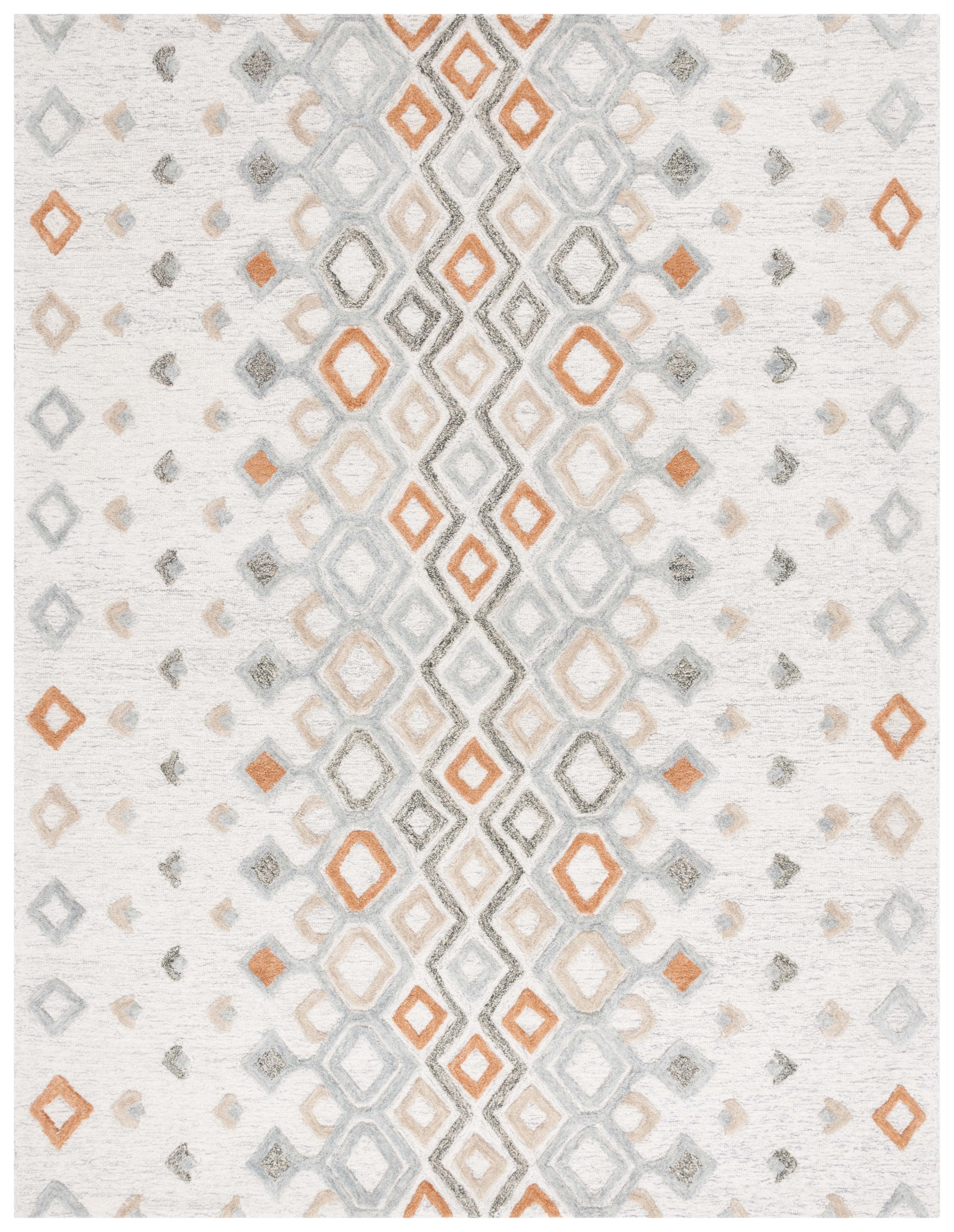 SAFAVIEH Casablanca Regina Moroccan Area Rug, Ivory/Rust, 8' x 10'