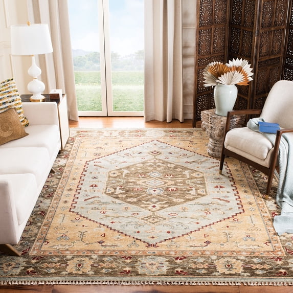 Safavieh Hand-Knotted Samarkand Catinca Traditional Wool Rug 6' x 9' 6' x 9'