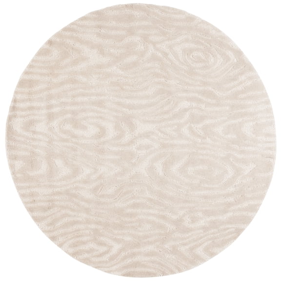 Safavieh  Hand-Tufted Ebony Berajeta Modern & Contemporary Wool Rug 6' Round - Ivory