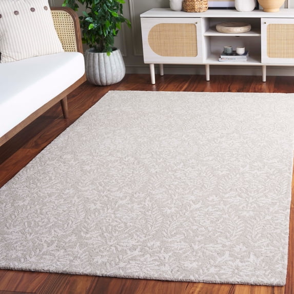 Safavieh Hand-Tufted Ebony Melia Modern & Contemporary Wool Rug 5' x 8' - Light Grey/Ivory