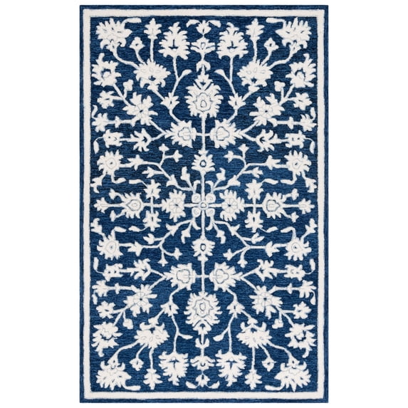 Safavieh Hand-Tufted Ebony Moonika Modern & Contemporary Wool Rug 3' x 5' - Navy/Ivory