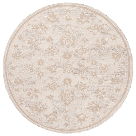 Safavieh Hand-Tufted Ebony Moonika Modern & Contemporary Wool Rug 6' Round - Ivory/Beige