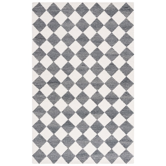 Safavieh Hand-Tufted Ebony Todosia Modern & Contemporary Wool Rug 5' x 8' - Black/Ivory