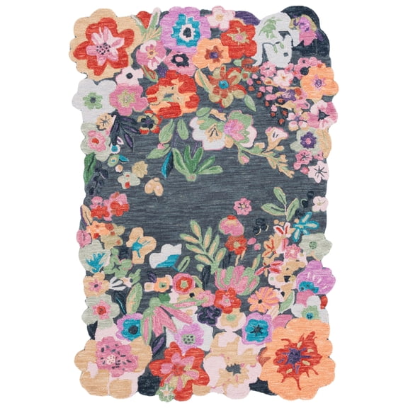 SAFAVIEH Jardin Naira Floral Area Rug, Grey/Pink, 4' x 6'