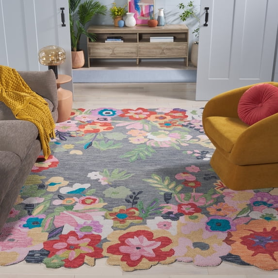 Safavieh Jardin Naira Floral Area Rug, Gray/Pink, 8' x 10'