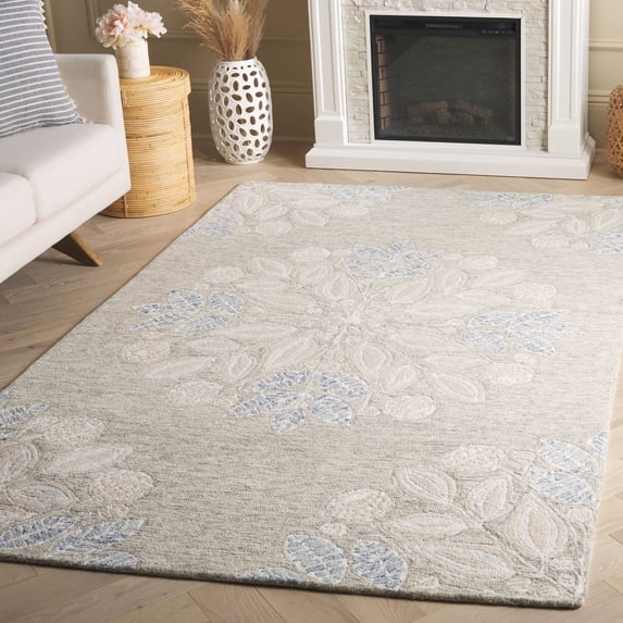 Safavieh Hand-Tufted Jardin Osuma Country Wool Rug 5' x 8' - Light Grey/Ivory