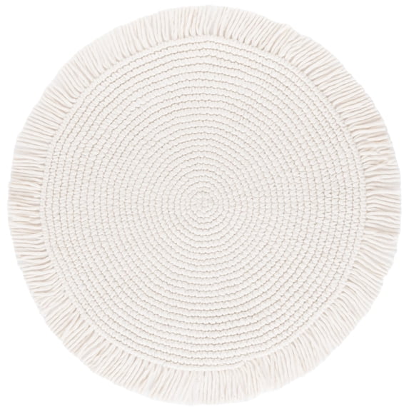 Safavieh Hand-Woven Braided Suzuyo Country Wool Rug Ivory - 5' x 5' - Round