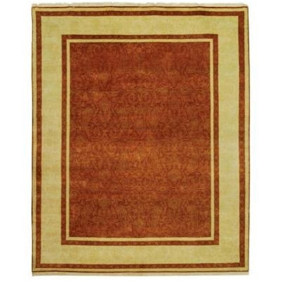 Safavieh Hand-knotted Ganges River Rust/ Ivory Wool Rug (9' x 12')