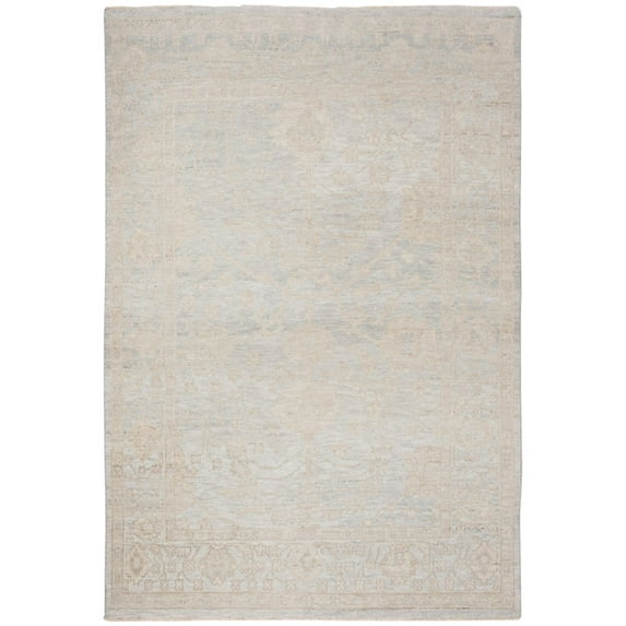Safavieh Hand-knotted Izmir Aliza Traditional Oriental Wool Rug with Fringe Light Blue/Ivory 8' x 10' 8' x 10' Handmade,Indoor Living
