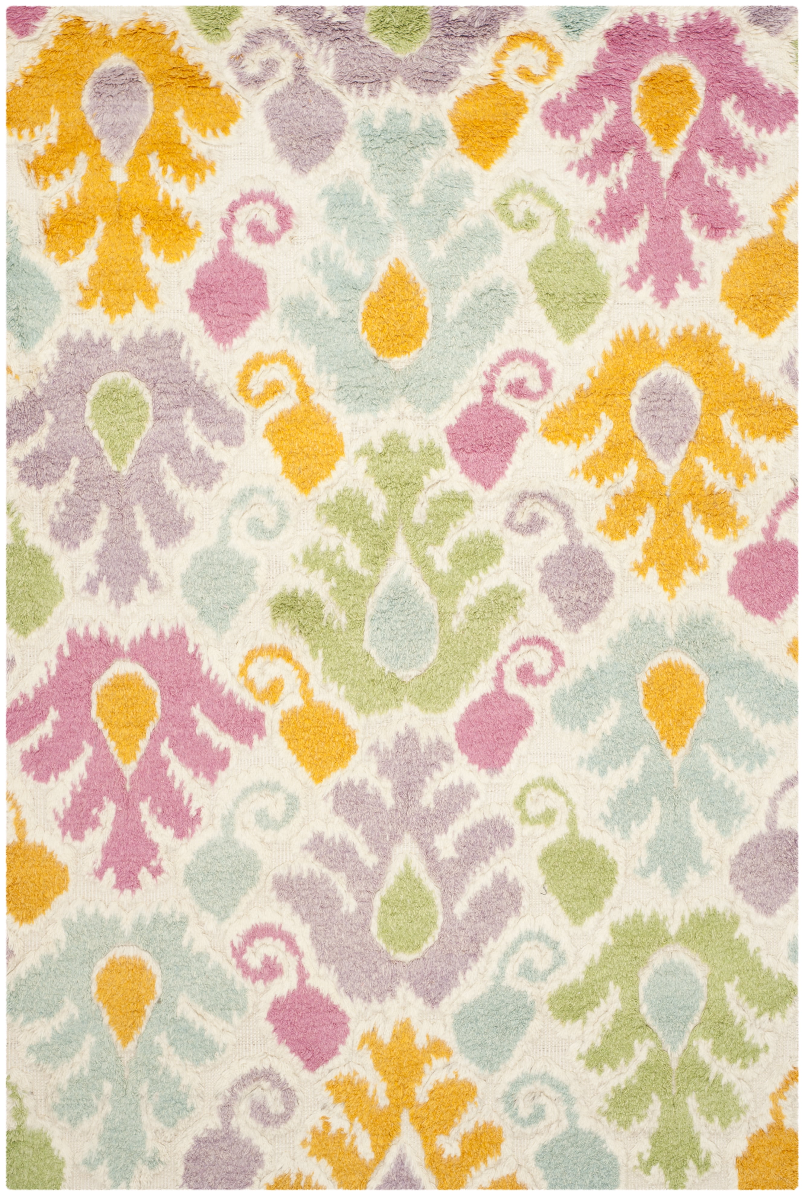 Multicolor Hand-Knotted Pure Wool 6' x 9' Tribal Area Rug