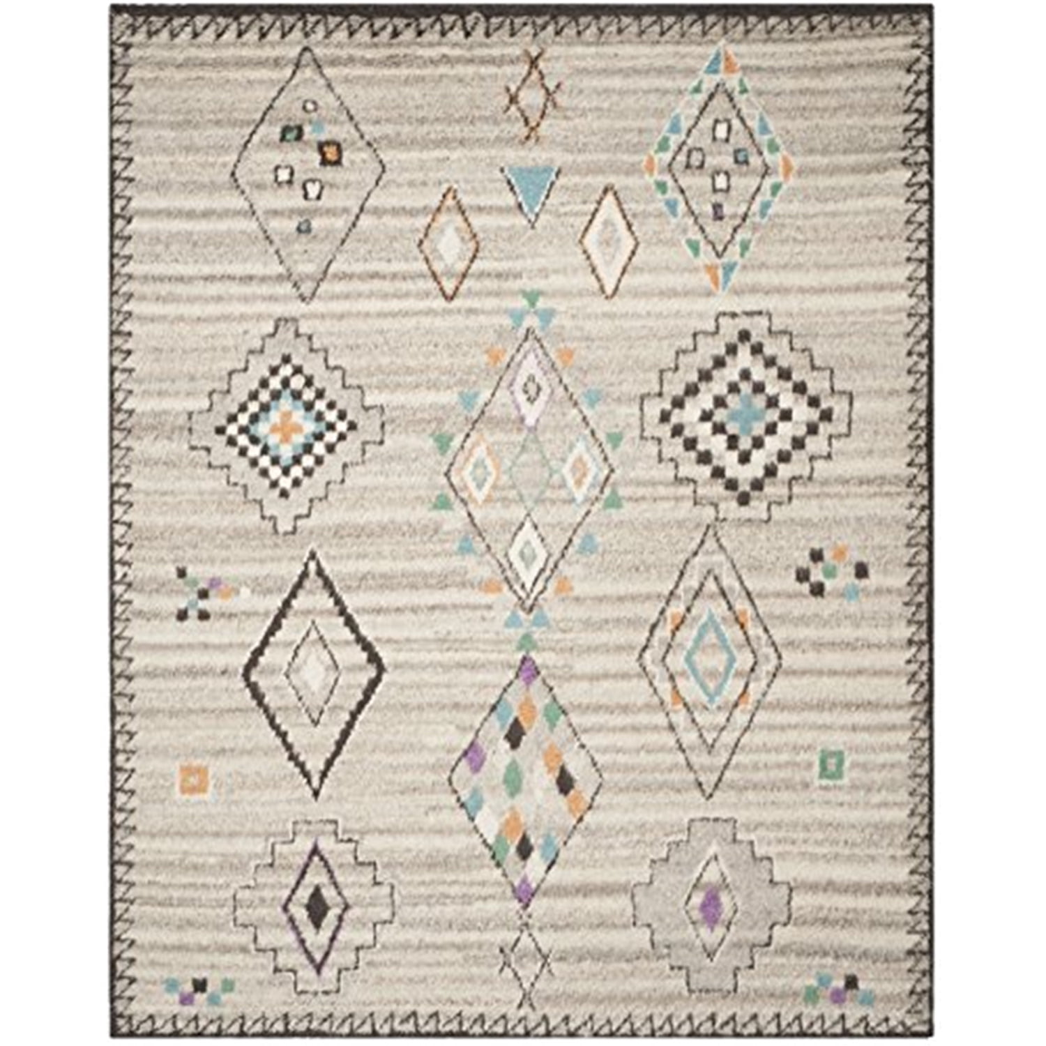 Kenya 9' x 12' Hand-Knotted Wool Area Rug in Natural Multi