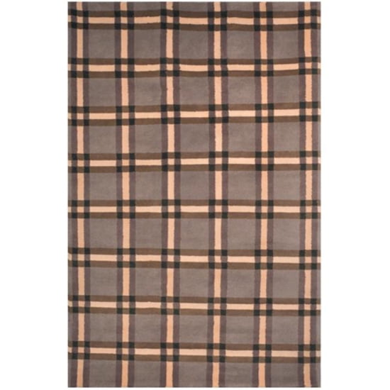 Safavieh Hand-knotted Lexington Plaid Grey Wool Rug