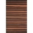 thumbnail image 1 of Hand-knotted Lexington Stripes Brown Wool Rug, 1 of 4