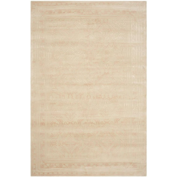 Safavieh Hand-knotted Nepalese Genuta Wool Rug Pink/Cream 6' x 9' 6' x 9' Living Room, Bedroom, Dining Room