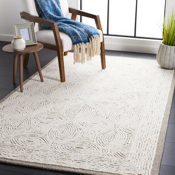 SAFAVIEH Abstract Elisaveta Geometric Area Rug, Beige/Ivory, 5' x 8'