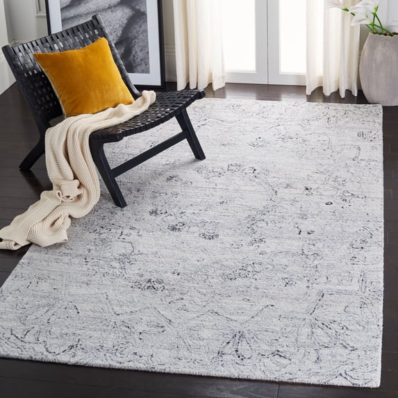 SAFAVIEH Abstract Emelly Floral Area Rug, Ivory/Black, 3' x 5'
