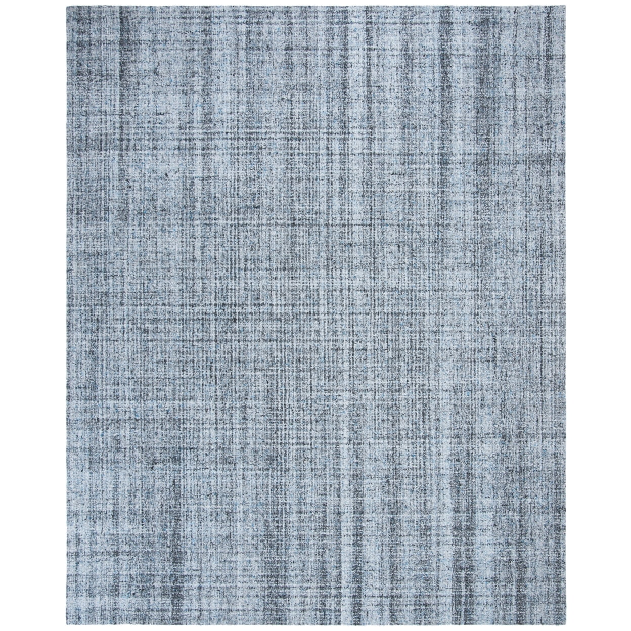 Elysian Abstract Blue & Black Hand-Tufted Wool Blend 6' x 6' Square Rug