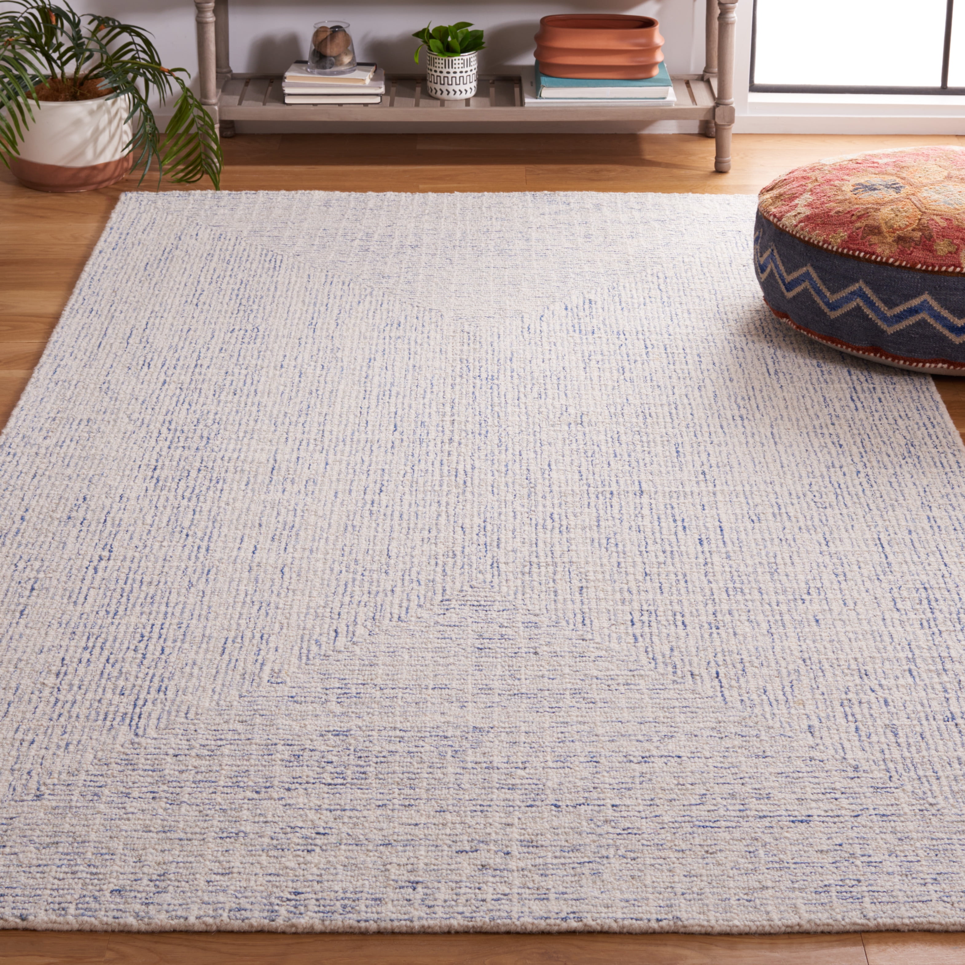 SAFAVIEH Abstract Cleto Abstract Area Rug, Blue/Ivory, 4' x 6'
