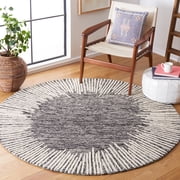 Safavieh Abstract Frieda Radiate Area Rug, Black/Ivory, 4' x 4' Round