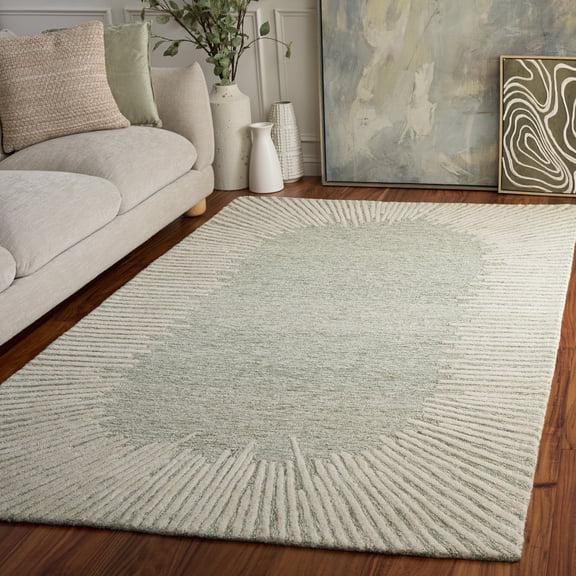 Safavieh Abstract Frieda Radiate Area Rug, Sage/Ivory, 6' x 6' Square