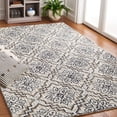 thumbnail image 1 of SAFAVIEH Abstract Drew Abstract Wool Area Rug, Ivory/Navy, 5' x 8', 1 of 11