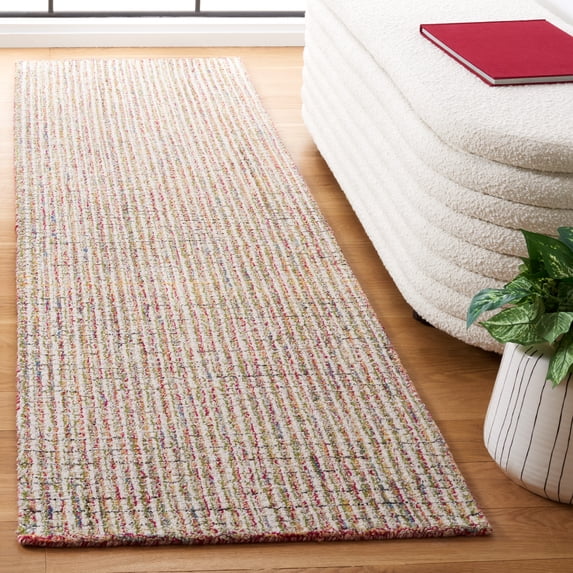 SAFAVIEH Abstract Fredrick Striped Runner Rug, Red/Green, 2'3" x 8'