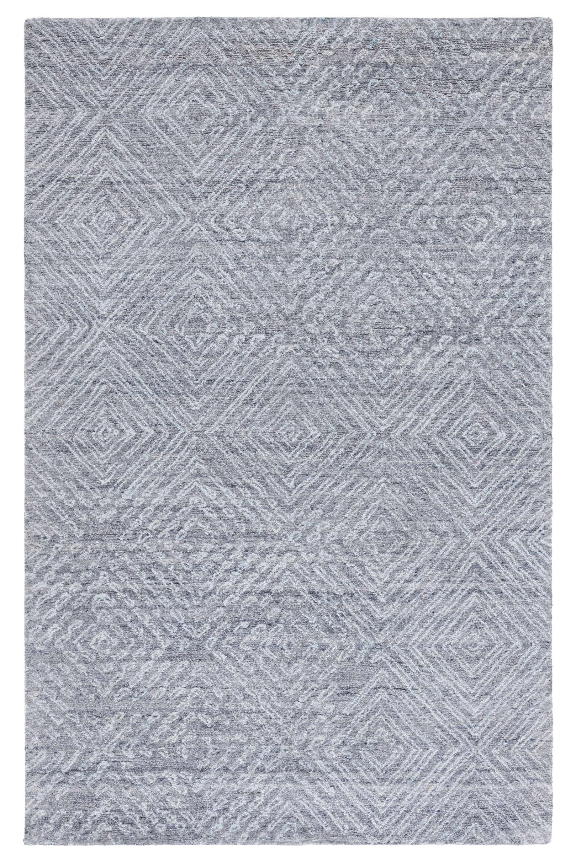 Harmony Blue Abstract Hand-Tufted Wool Blend 4' x 6' Rug