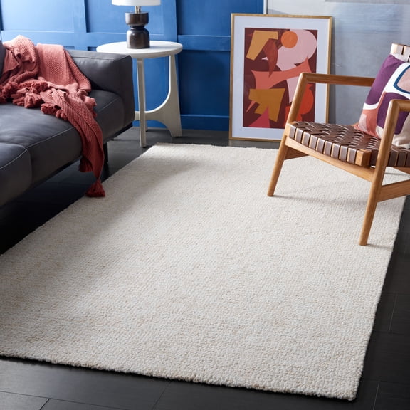 SAFAVIEH Abstract Ethelyn Solid Area Rug, Ivory/Beige, 8' x 10'