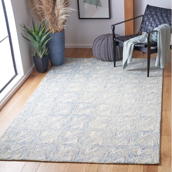 SAFAVIEH Abstract Albine Zig-Zag Area Rug, Blue/Beige, 4' x 6'