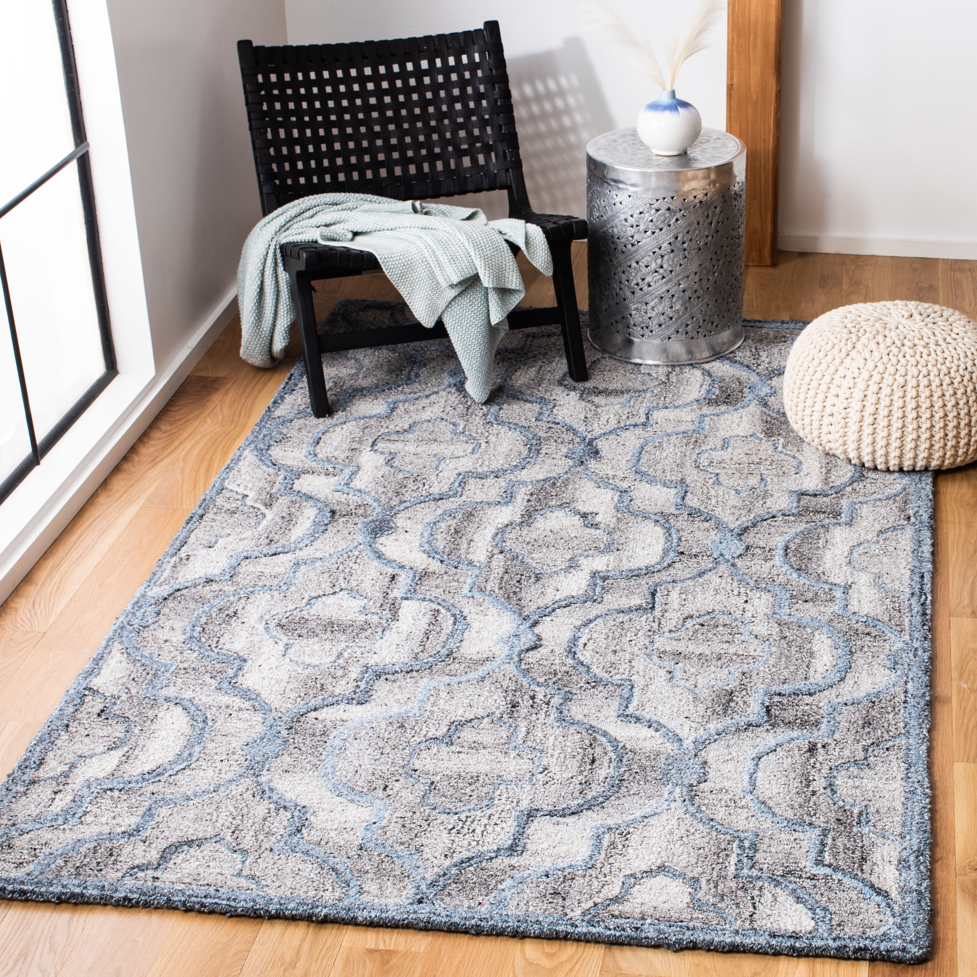 SAFAVIEH Abstract Zyana Geometric Area Rug, Blue/Brown, 6' x 9'