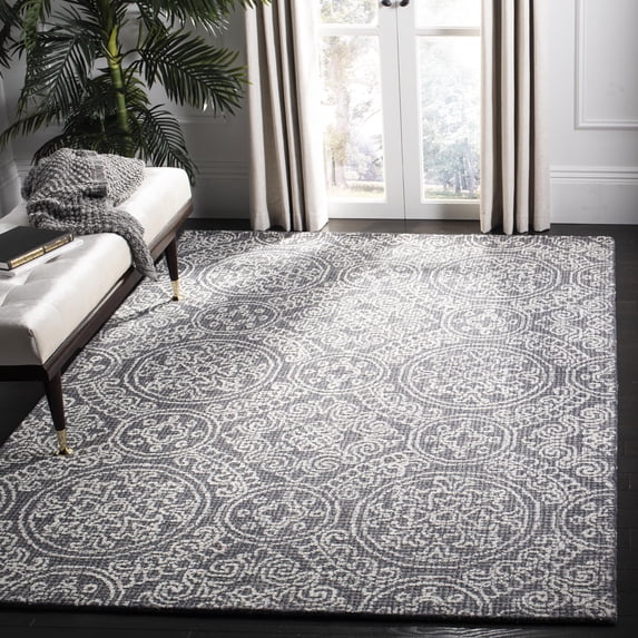SAFAVIEH Abstract Amadine Geometric Wool Area Rug, Gray/Ivory, 6' x 9'