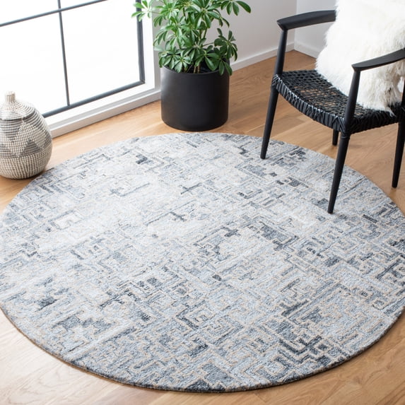SAFAVIEH Abstract Edvin Abstract Area Rug, Ivory/Black, 4' x 6'