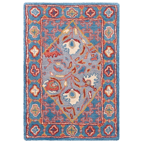SAFAVIEH Antiquity Harland Oriental Area Rug, Blue/Red, 2' x 3'