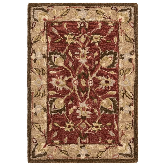 SAFAVIEH Antiquity Jaki Oriental Wool Area Rug, Red/Beige, 3' x 5'