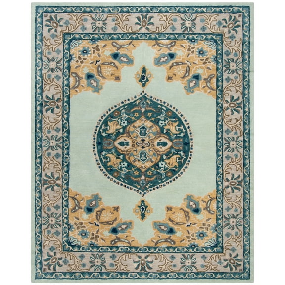 SAFAVIEH Antiquity Marjory Oriental Wool Area Rug, Turquoise/Silver, 8' x 10'