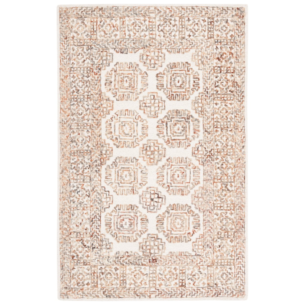 Safavieh  Handmade Aspen Abelia Boho Wool Rug 4' x 6' 4' x 6' Indoor, Handmade Living Room, Bedroom, Dining Room Rectangle