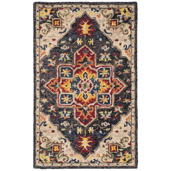 Safavieh Handmade Aspen Anita Boho Tribal Wool Rug 3' x 5' 3' x 5' Indoor Living Room, Bedroom, Dining Room Rectangle
