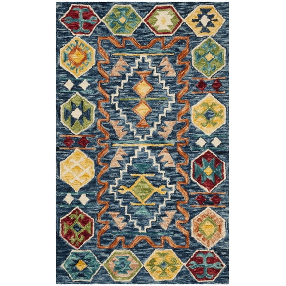 Safavieh  Handmade Aspen Evie Boho Tribal Wool Rug 3'  x  5' 3' x 5' Indoor,Handmade Living Room,Bedroom,Dining Room Rectangle