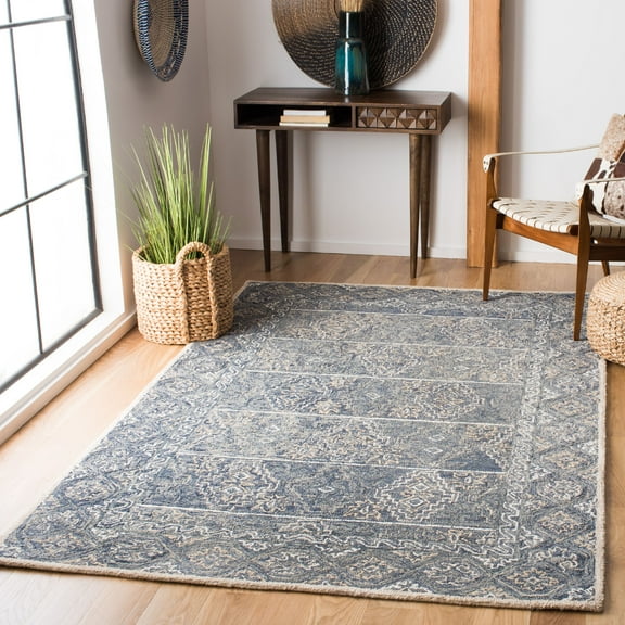 Safavieh  Handmade Aspen Frasina Bohemian & Eclectic Tribal Wool Rug Beige, Blue 4' x 6' 4' x 6' Indoor, Handmade Rectangle