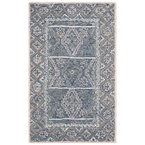 Safavieh Handmade Aspen Frasina Bohemian & Eclectic Tribal Wool Rug Blue 3' x 5' 3' x 5' Rectangle