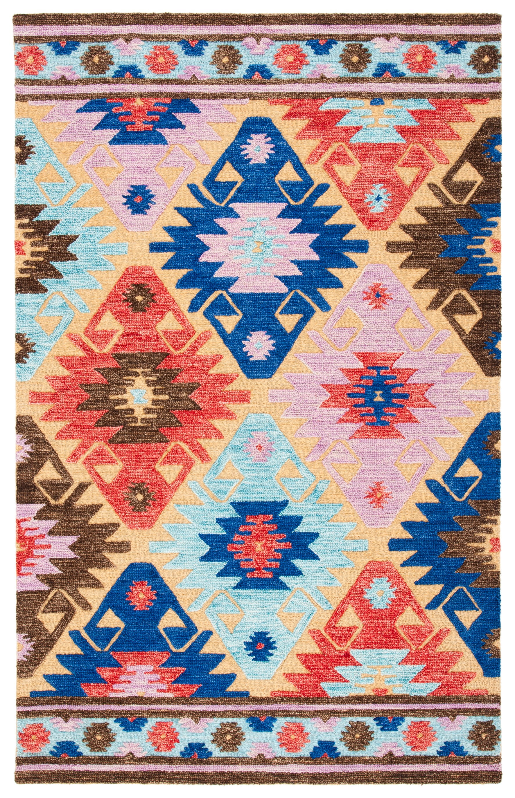 Safavieh  Handmade Aspen Gulnar Boho Tribal Wool Rug 4'  x  6' 4' x 6' Indoor,Handmade Living Room,Bedroom,Dining Room Rectangle