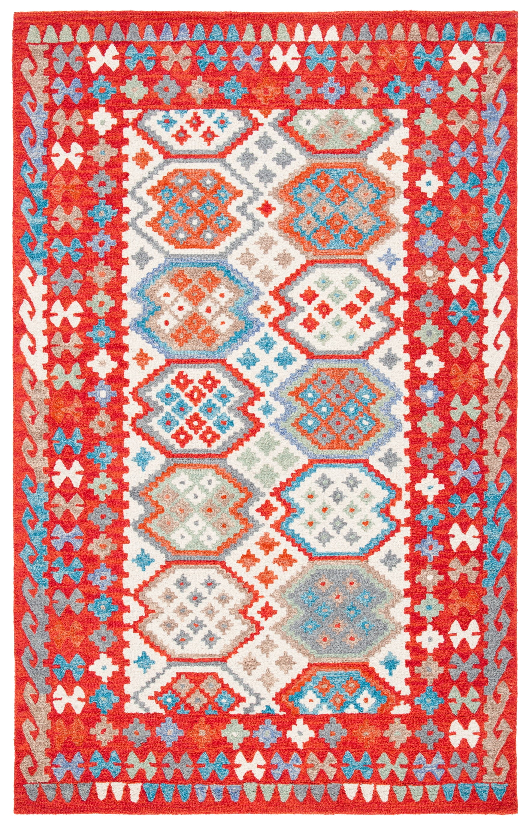 Safavieh  Handmade Aspen Hiie Boho Wool Rug 5'  x  8' 5' x 8' Indoor,Handmade Bedroom,Dining Room,Living Room Rectangle
