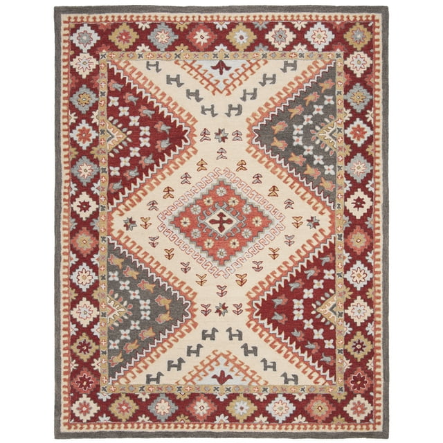Safavieh Handmade Aspen Iola Boho Tribal Wool Rug 10' x 14' Wool, Cotton 10' x 14' Indoor, Handmade Rectangle