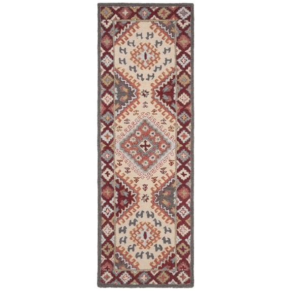 Safavieh Handmade Aspen Iola Boho Tribal Wool Rug 2'3" x 9' 10' Runner, 8' Runner Indoor, Handmade Rectangle