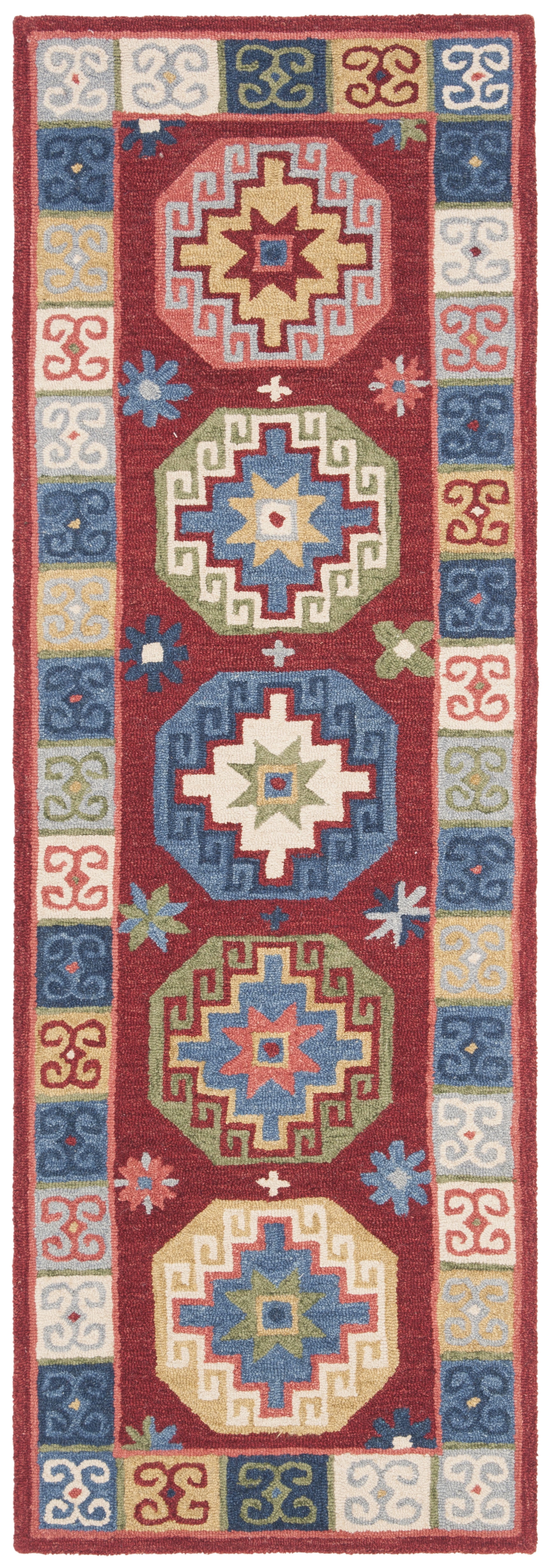 Rustic-Chic Aspen Red Wool Handmade Tufted Area Rug - 27"x5"