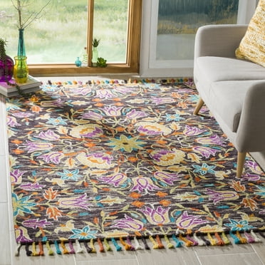 Safavieh  Handmade Aspen Lutie Boho Tribal Wool Rug Black/Purple 8'  x  10' 8' x 10' Indoor,Handmade Rectangle
