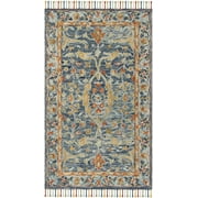 Safavieh  Handmade Aspen Magdalena Boho Tribal Wool Rug Blue/Rust 3' x 5' Handmade 3' x 5' Indoor, Handmade Rectangle