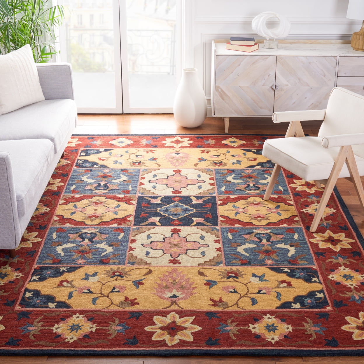 Safavieh  Handmade Aspen Masumeh Wool Rug 4'  x  6' 4' x 6',8' Square Handmade,Indoor Living Room,Bedroom,Dining Room Rectangle